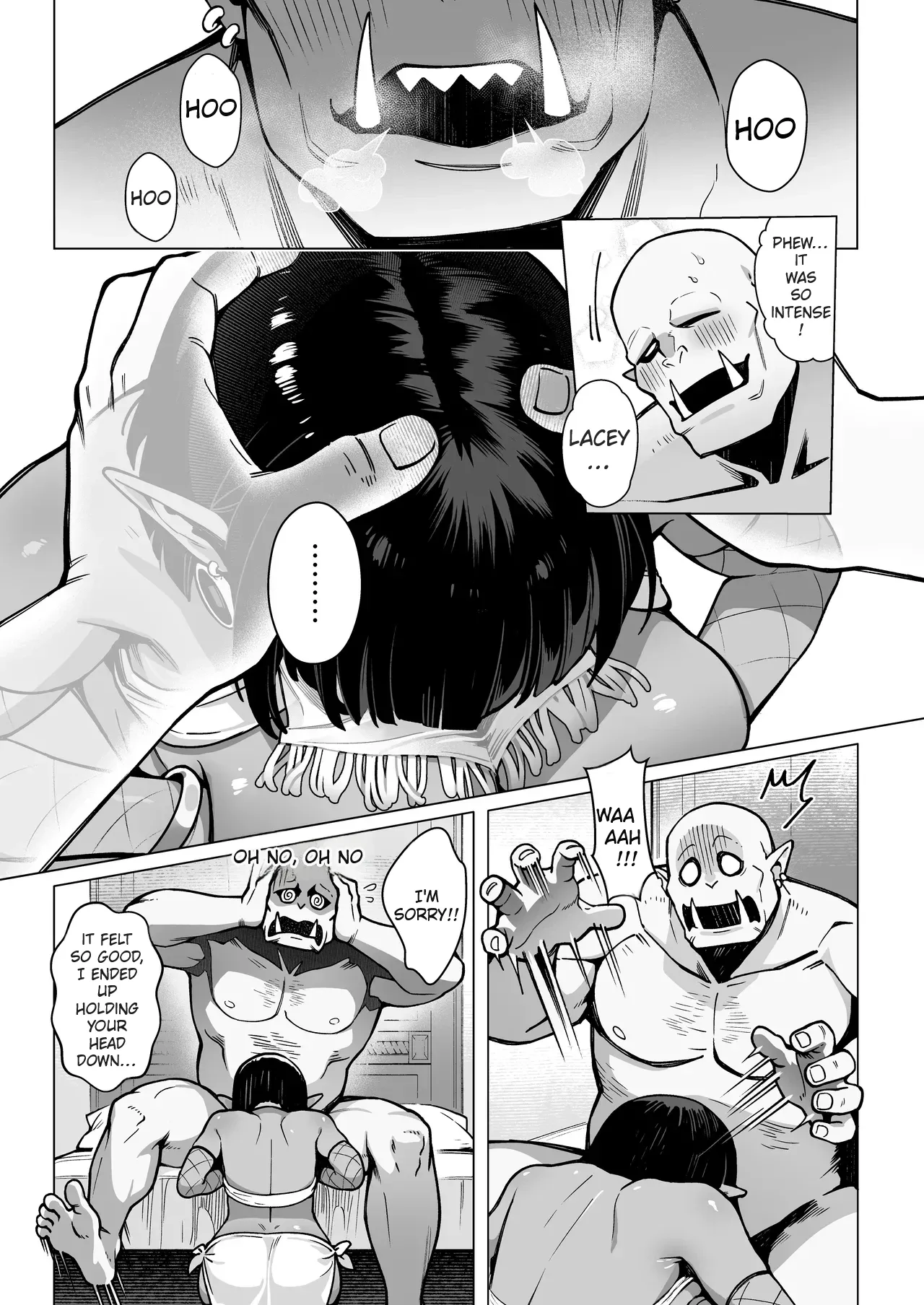 [(Sencha Bashira, Mugicha Bashira)] Fairy Brothel (Volume 1): The Virgin Orc Assigned To The Dark Skinned Elf [English] [Ertuwoop Scan Translation] page 13 original parody - elf sweating hentai manga - read online free