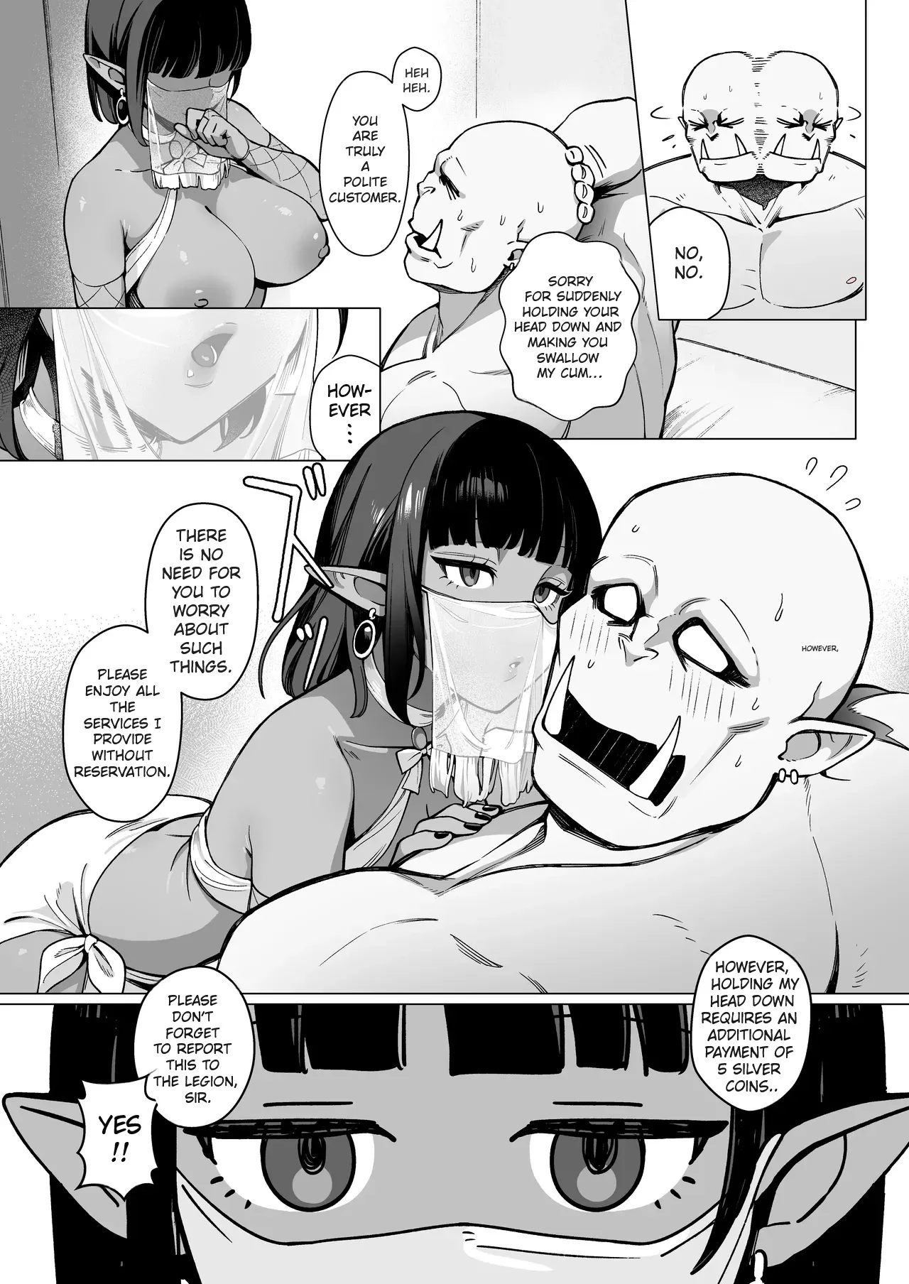 [(Sencha Bashira, Mugicha Bashira)] Fairy Brothel (Volume 1): The Virgin Orc Assigned To The Dark Skinned Elf [English] [Comics EnjoyerTranslation] page 15 original parody - sole female sole male hentai manga - read online free