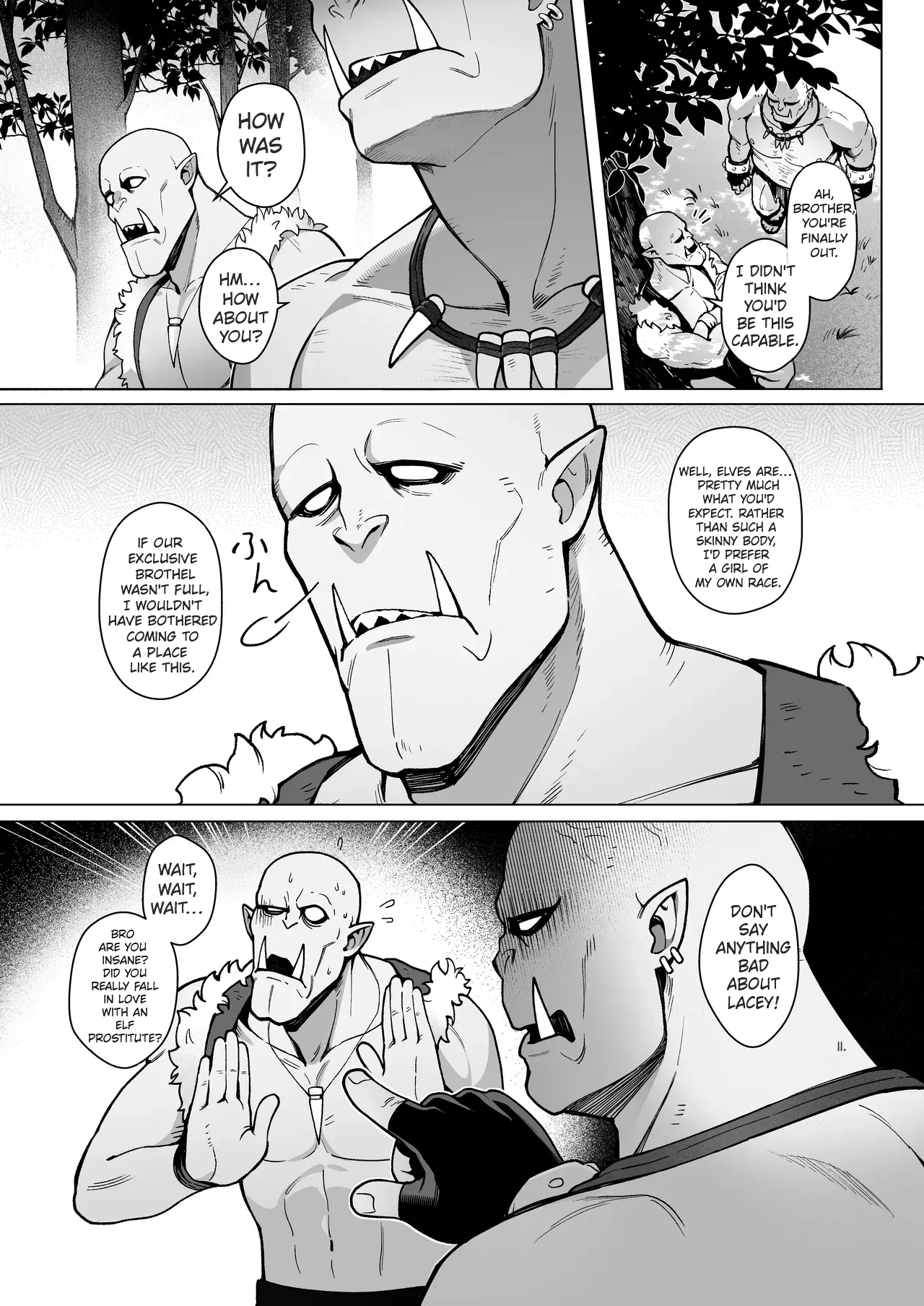 [(Sencha Bashira, Mugicha Bashira)] Fairy Brothel (Volume 1): The Virgin Orc Assigned To The Dark Skinned Elf [English] [Comics EnjoyerTranslation] page 45 original parody - sole female sole male hentai manga - read online free