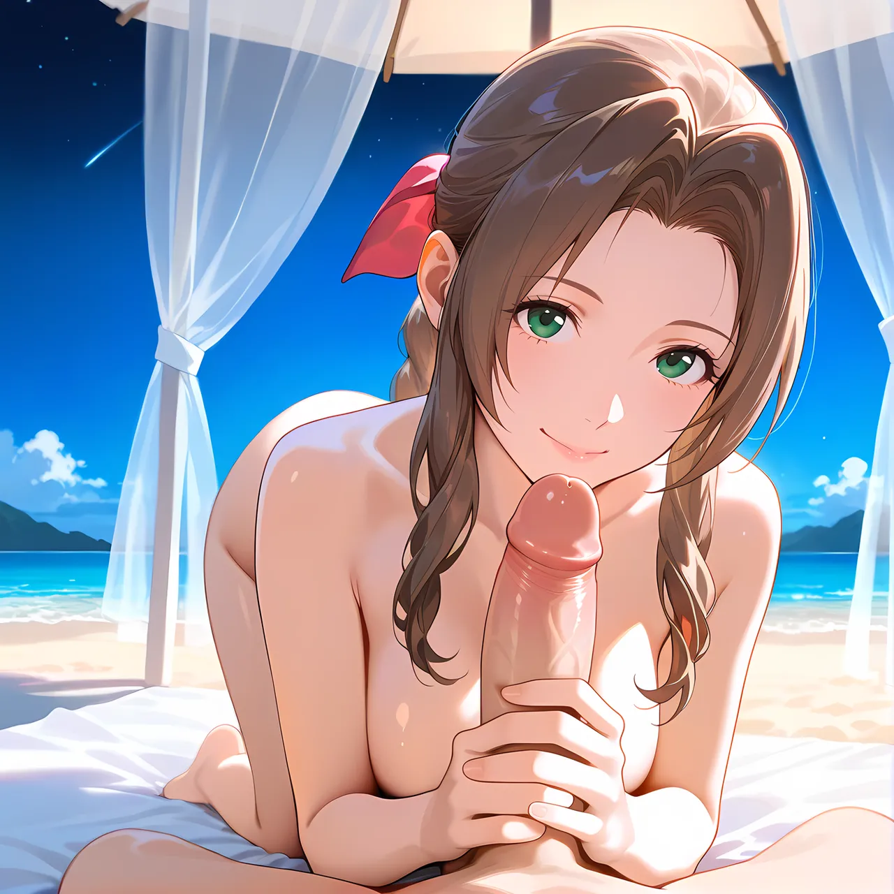 Aerith Banana Bouncer page 12 featuring aerith gainsborough final fantasy vii parody - swimsuit bikini hentai manga - read online free