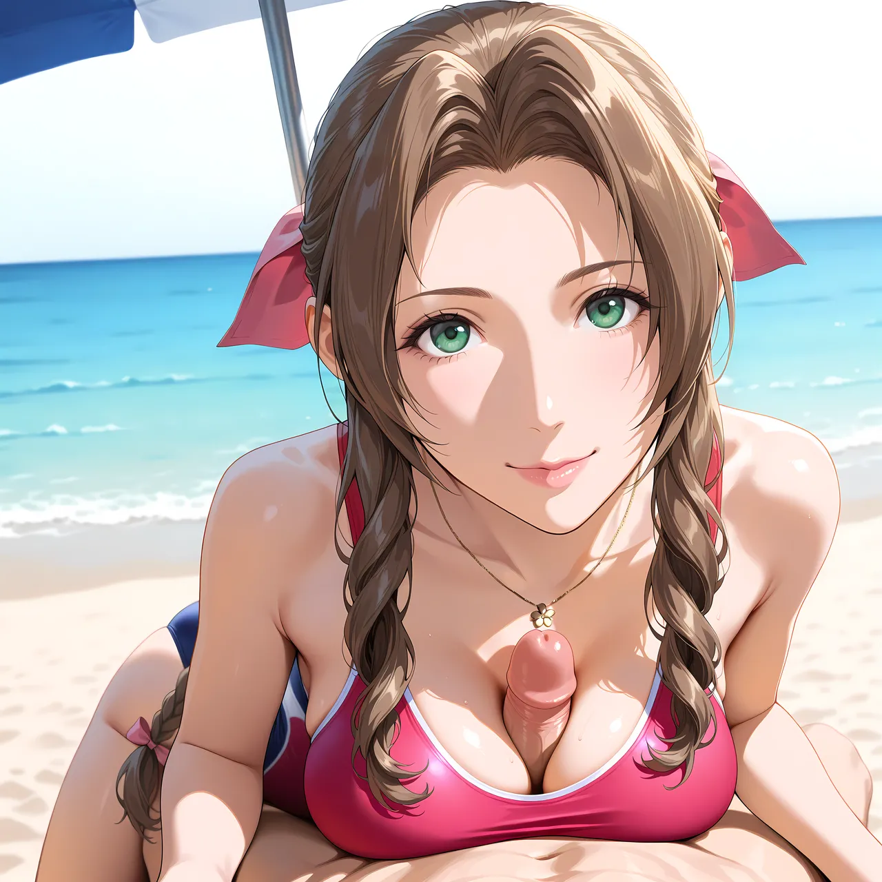 Aerith Banana Bouncer page 21 featuring aerith gainsborough final fantasy vii parody - swimsuit bikini hentai manga - read online free