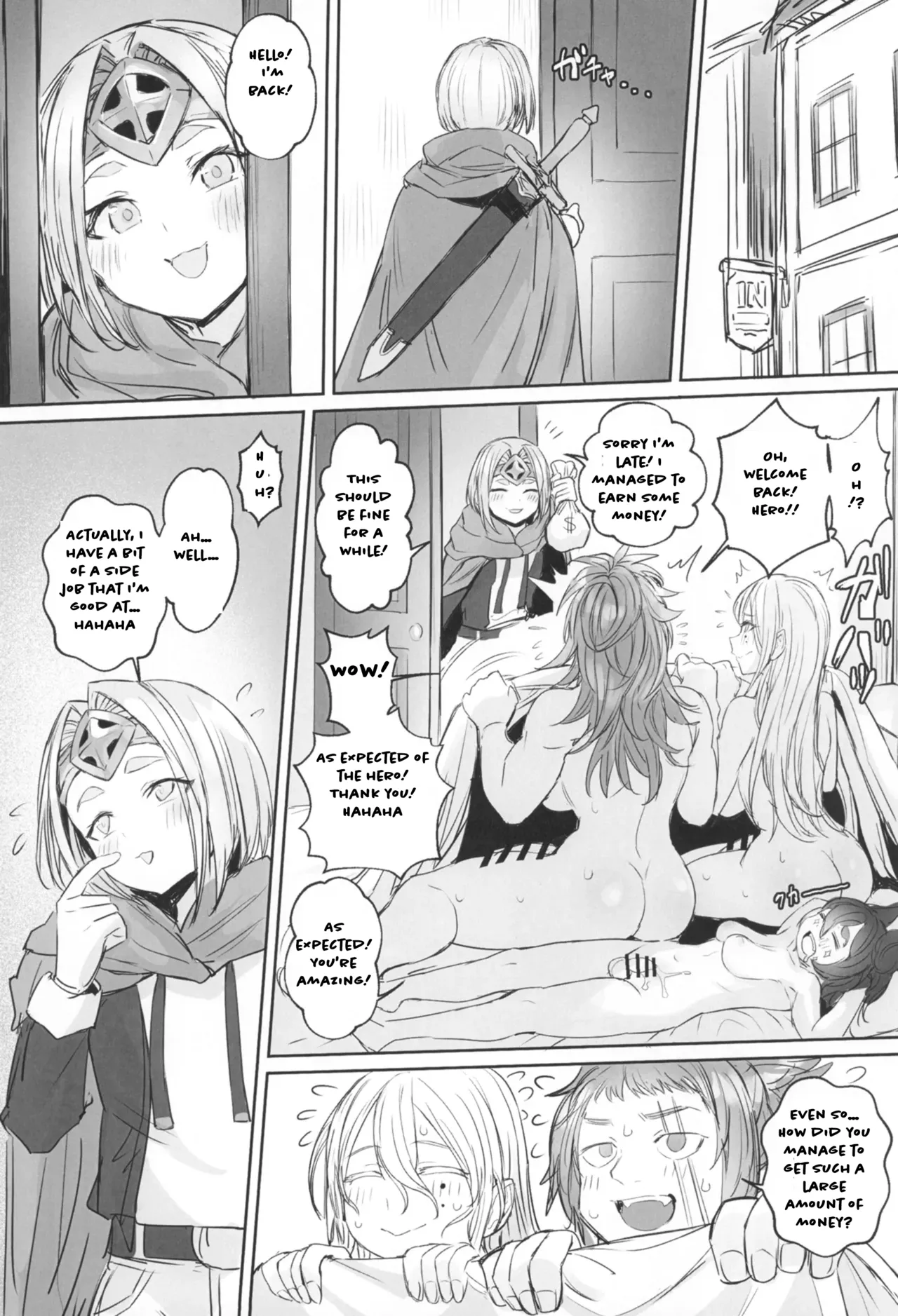 Otokonoko Yuusha no Himitsu no Fukujou | The male hero's secret side job page 20 original parody - big breasts chastity belt hentai manga - read online free