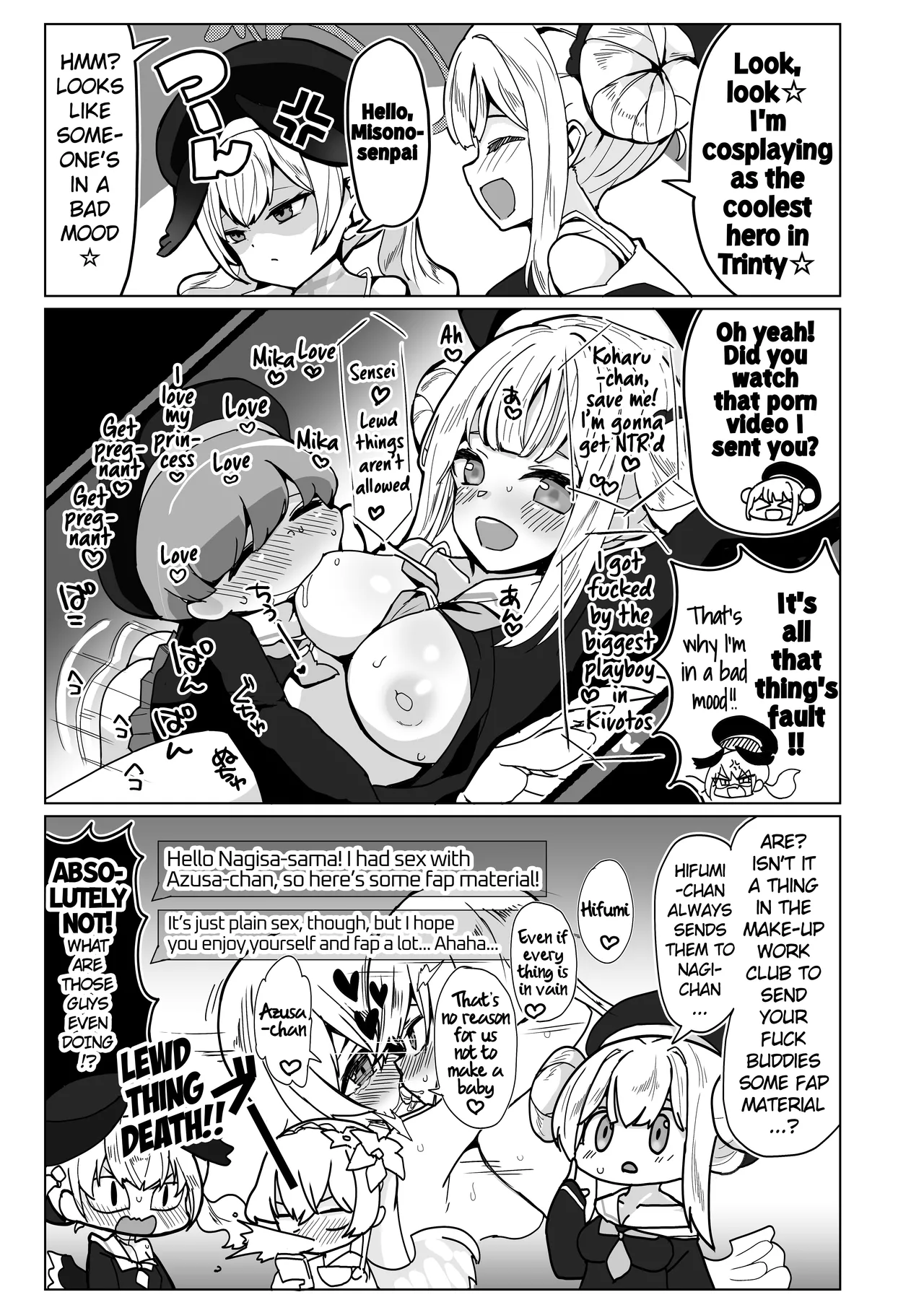 Blue Archive Futanari Anthology page 82 featuring mika misono blue archive parody - ttf threesome futanari hentai manga - read online free