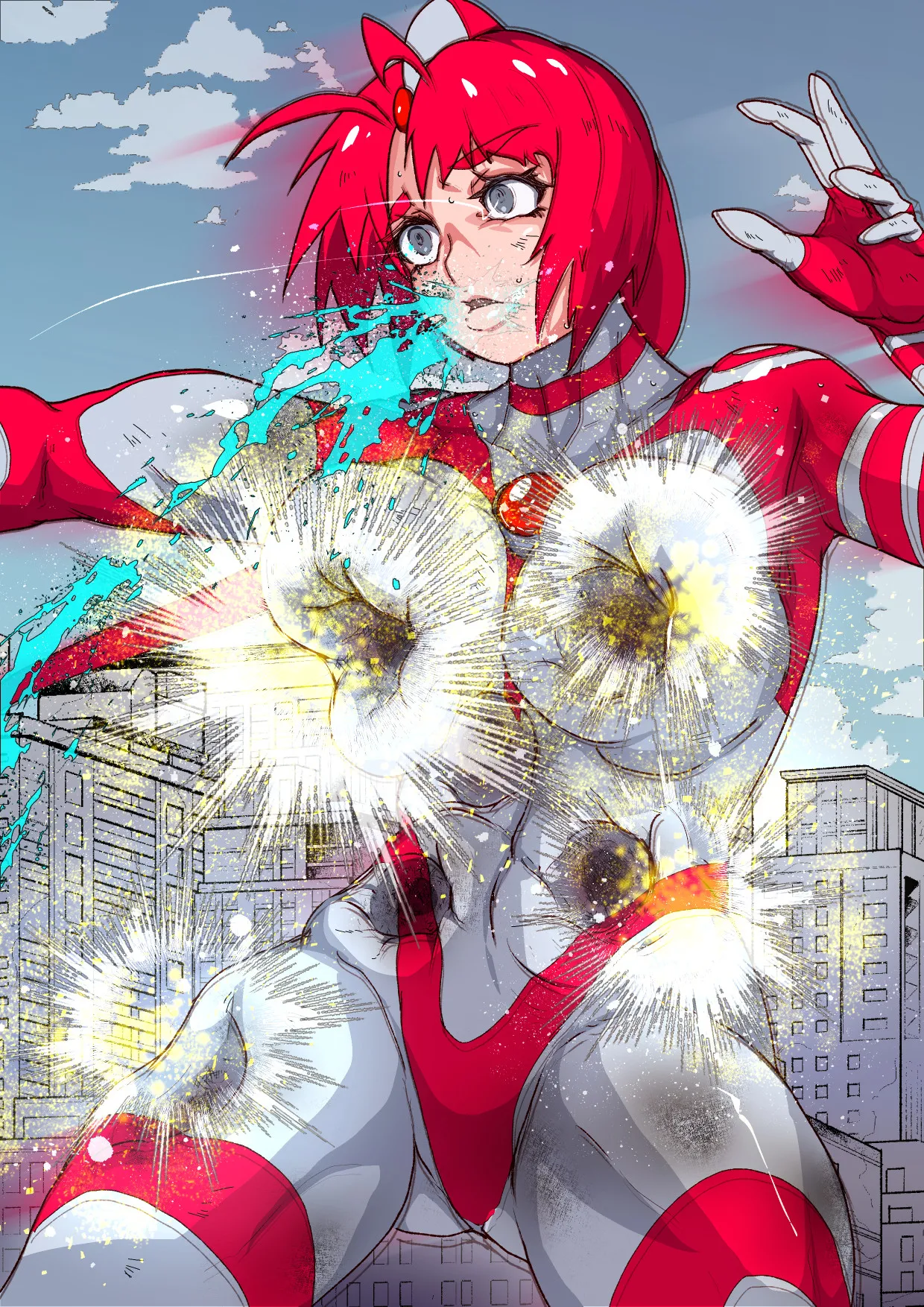 アトラルクスネオン4～絶叫!マシンモンスターに処刑されるヒロイン～巨大ヒロインは残虐絶叫マシーンで完全敗北地獄逝き…正義のヒロインは踏みにじられ尊厳は破壊される page 18 featuring ultrawoman ultraman parody - ryona giantess hentai manga - read online free