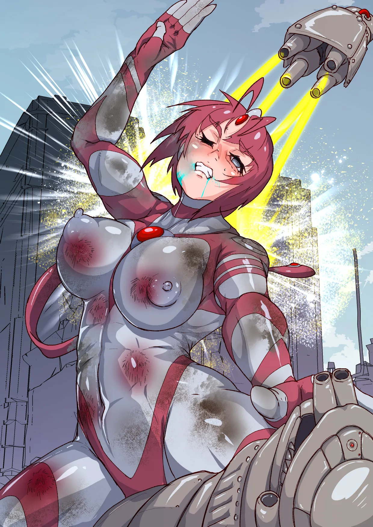 アトラルクスネオン4～絶叫!マシンモンスターに処刑されるヒロイン～巨大ヒロインは残虐絶叫マシーンで完全敗北地獄逝き…正義のヒロインは踏みにじられ尊厳は破壊される page 19 featuring ultrawoman ultraman parody - ryona giantess hentai manga - read online free