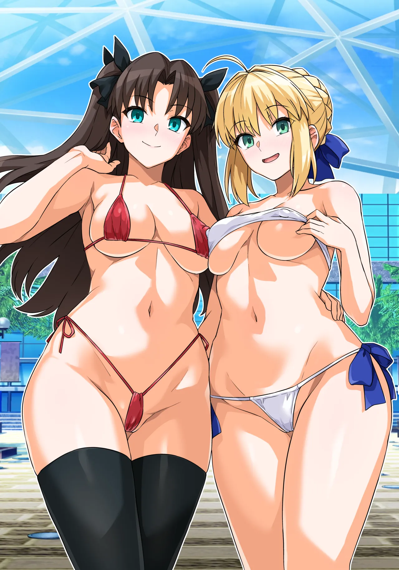 Saber-san Yarimoku Nanpamachi Pool Hen + Omake Mini CG Shuu - Page 2