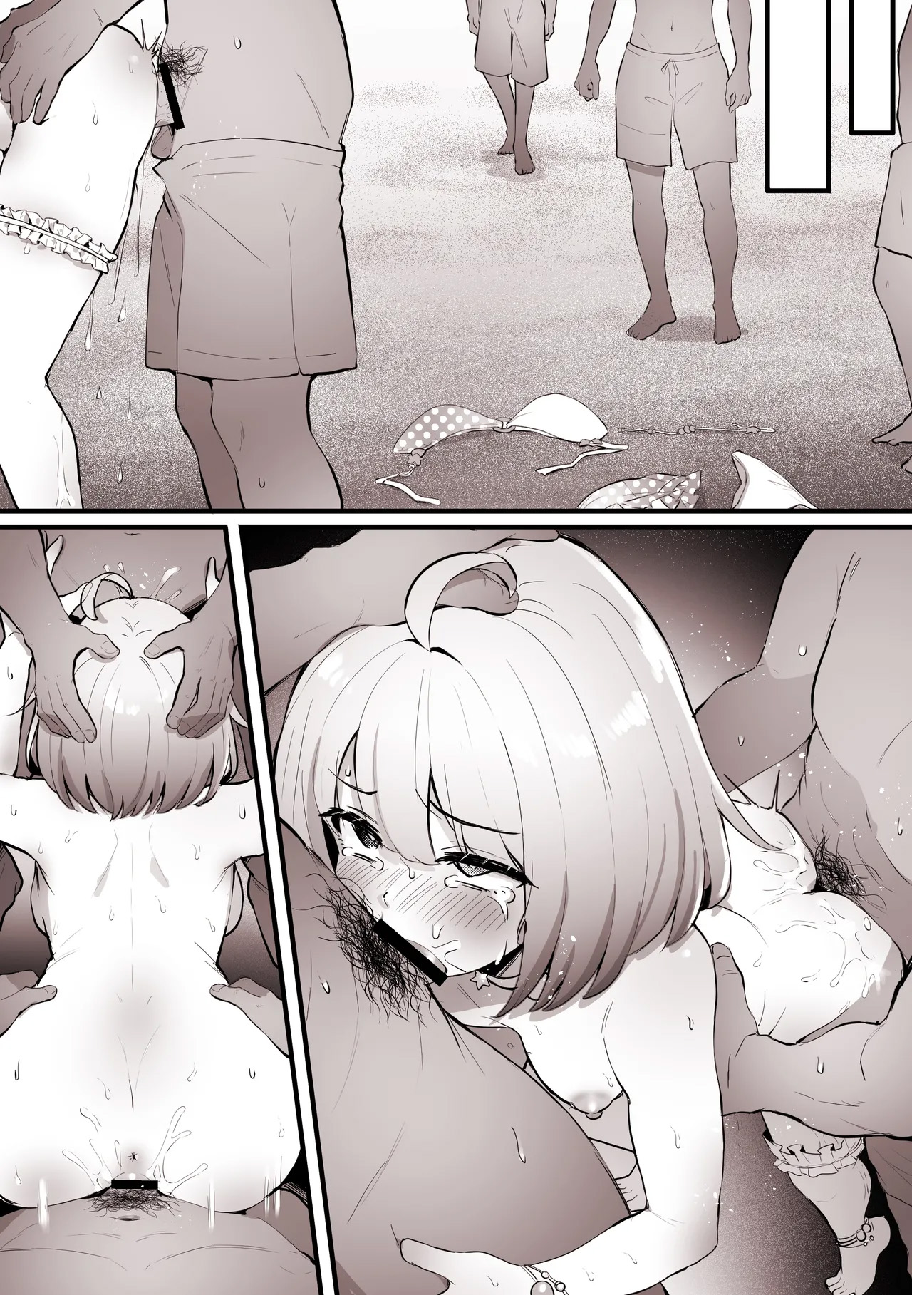 [Kokemomo] Umi de Mawari no Hito ni Mirarenagara, Nanpa-shi-tachi ni Eecchi Sarechau Luna (Himemori Luna) [Chinese] - Page 9