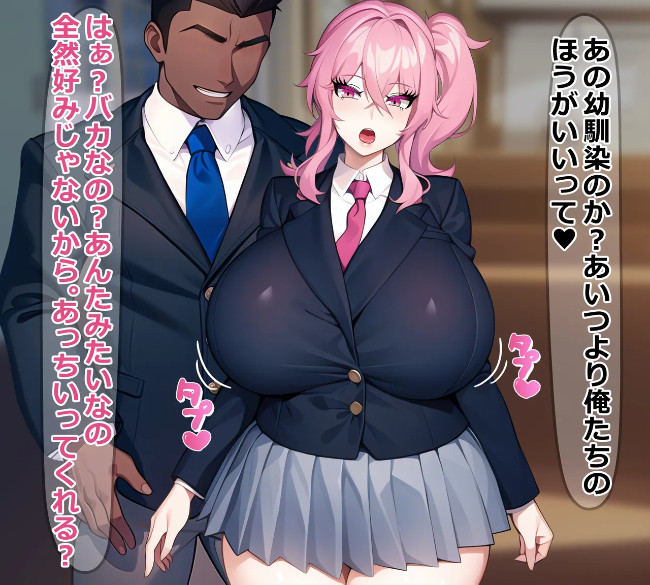 寝取られやすい爆乳幼馴染 page 12 original parody - business suit big breasts hentai manga - read online free