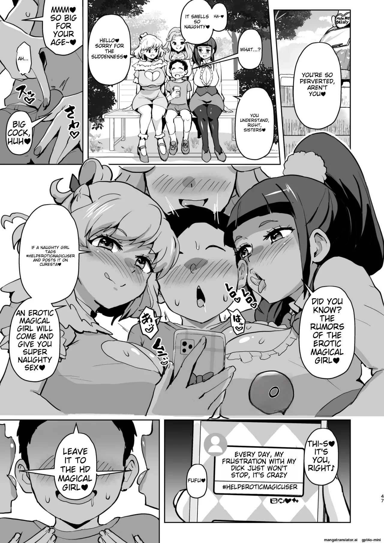 Ima Goshujin-sama Daisuki no Dosukebe Ero Mahou Tsukai tte Iimashita!? page 47 featuring cure miracle maho girls precure parody - squirting futanari hentai manga - read online free