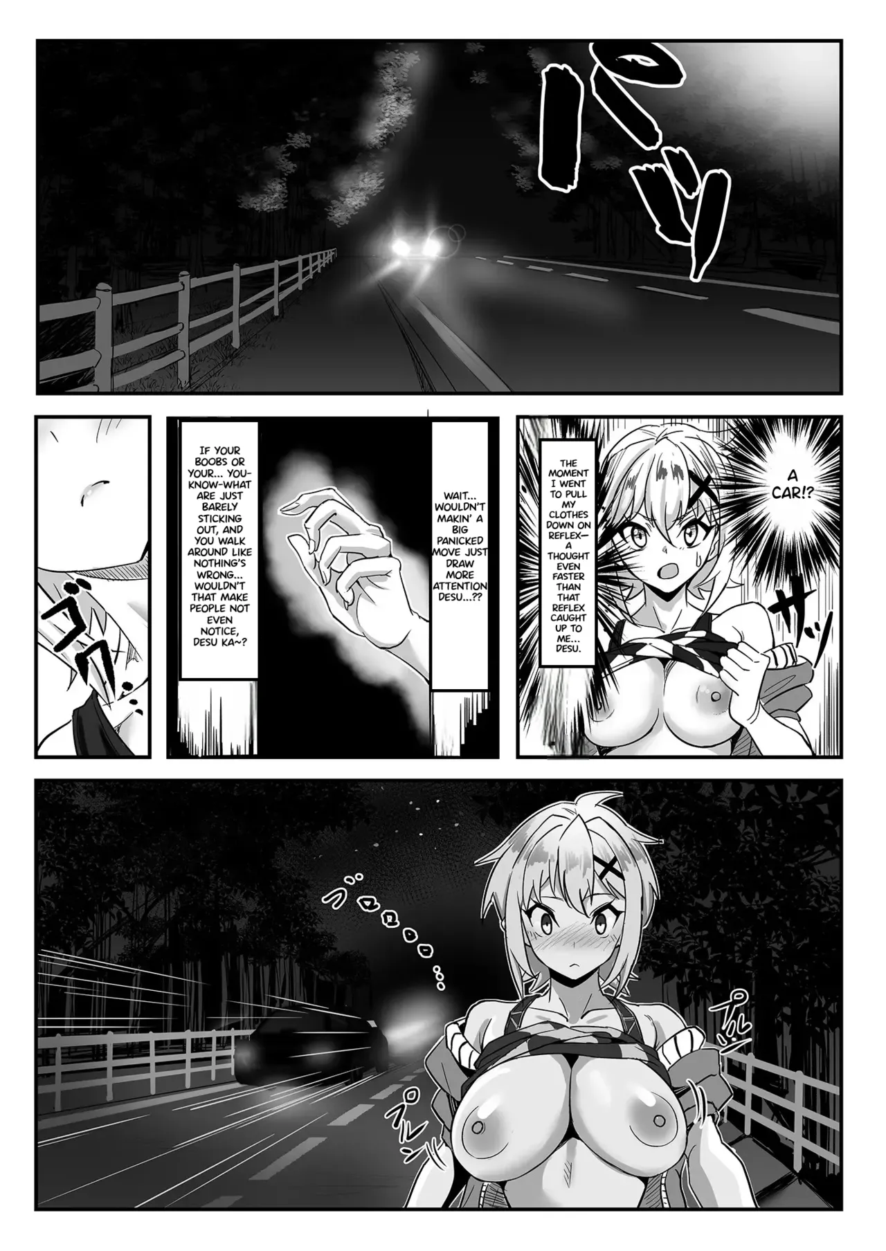 (C99) [Denshiko! (Outotsu Den)] Kiri-chan no Sanchuu Conveni Roshutsu Quest | Kiri-chan's Konbini Exposure Quest (Senki Zesshou Symphogear) [English] [Mio] page 9 featuring kirika akatsuki senki zesshou symphogear parody - squirting big breasts hentai manga - read online free