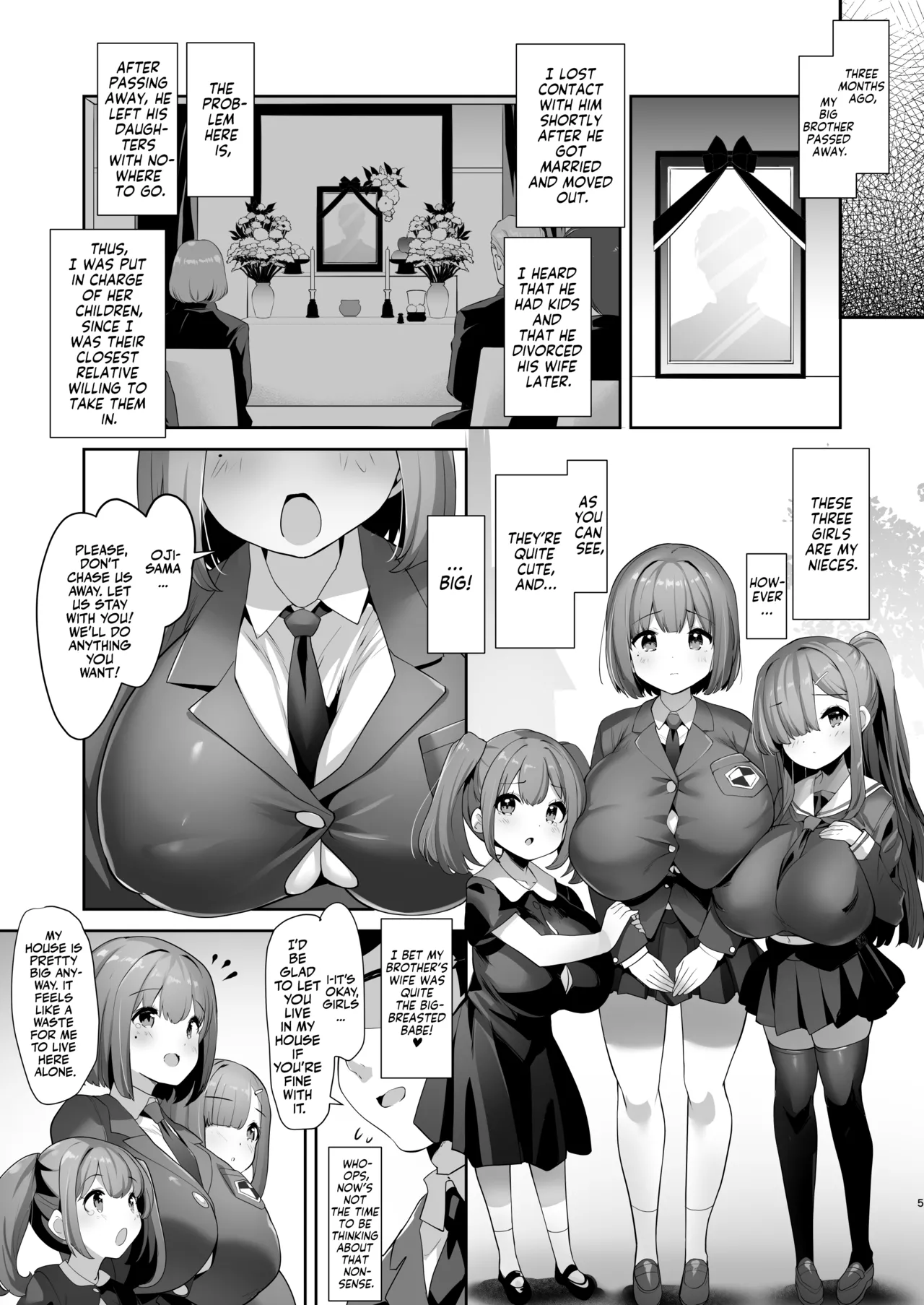Page 4 of Mei Chichi Harem ~Mecha Amaetekuru Kogara Bakunyuu Meikko 3-shimai to Icha Love Sex Seikatsu~ | My Happy Titty Life with my Three Big-Breasted Little Nieces!