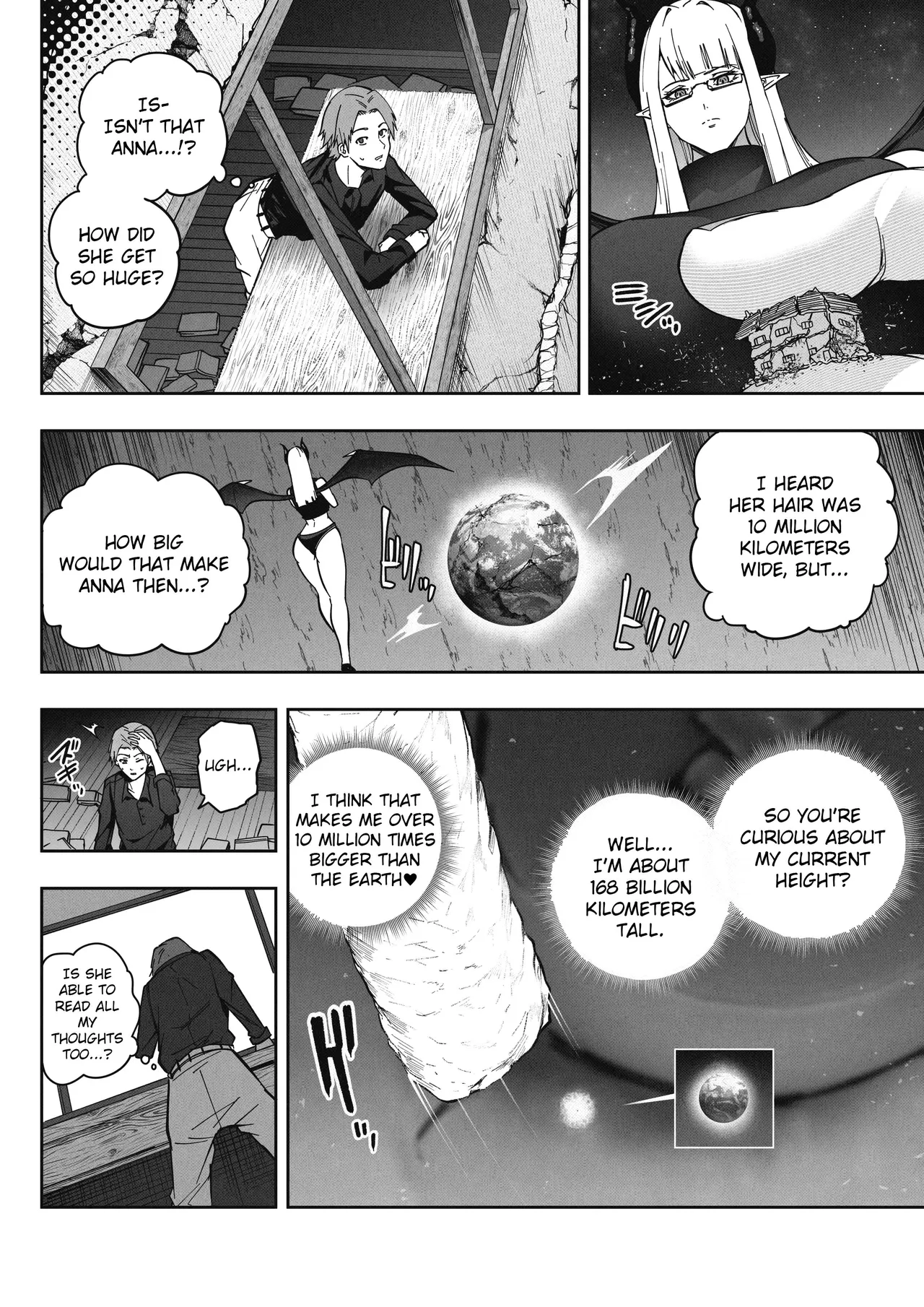 Shinchou 1680-oku km no Joshi ga Tatta 1-man km Shika Nai Chikyuu o Asobubu | A 168 Billion km Tall Girl Toys with the Mere 10,000 km Earth page 10 full