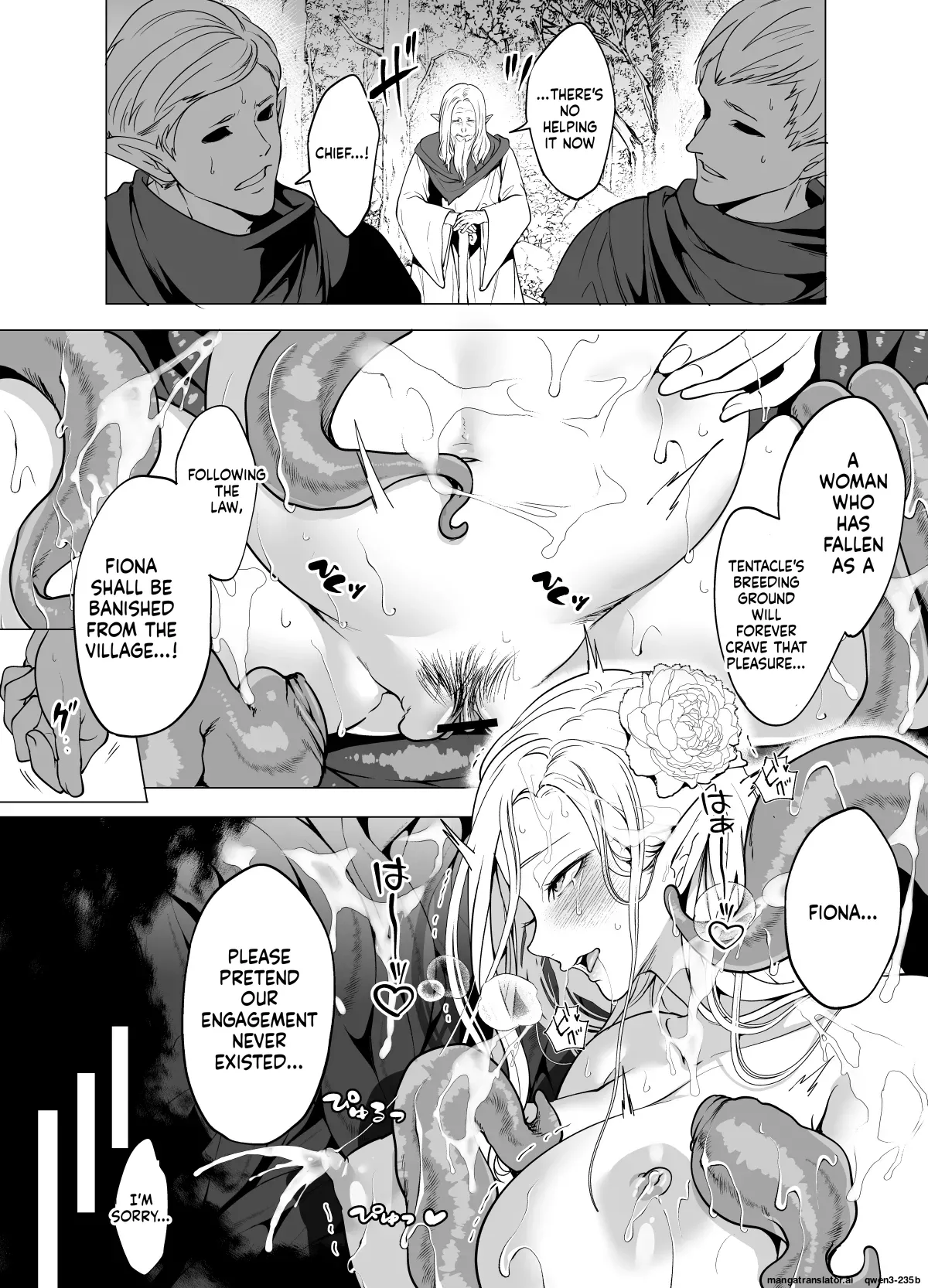 Shokushu to Kankaku Kyouyuu shite Hara nda Elf Oyako no Junan page 4 full