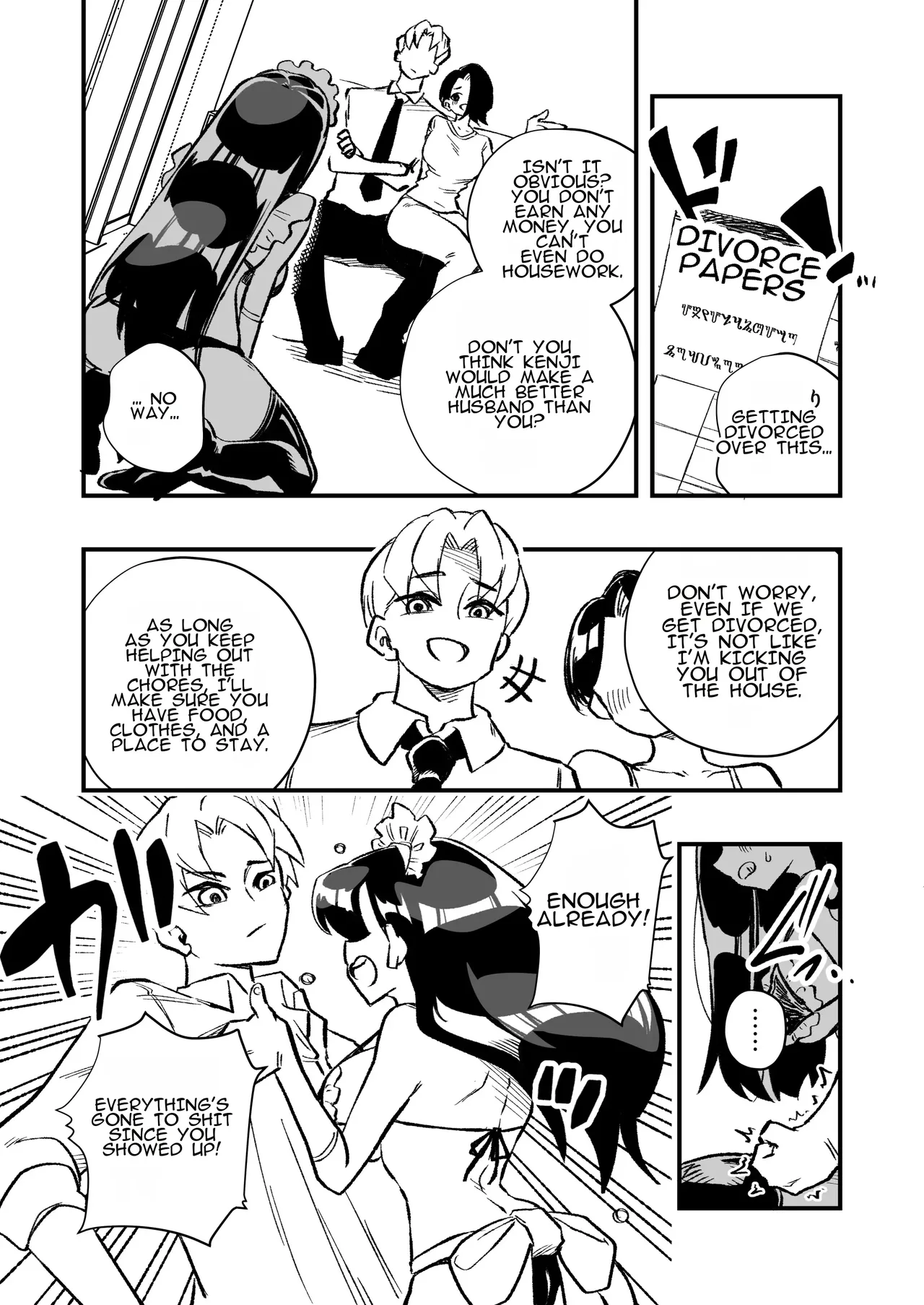 Nyotaika → Otto Shikkaku Uwaki Aite to no Dorei Musume e | Gender Swap → Disqualified as a Husband: Turned into a Slave Girl for His Wife's Lover page 36 full